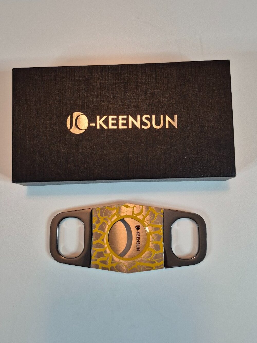 KEENSUN - Zinc Alloy Cigar Cutter Guillotine Stainless Steel Double Blade, NWB